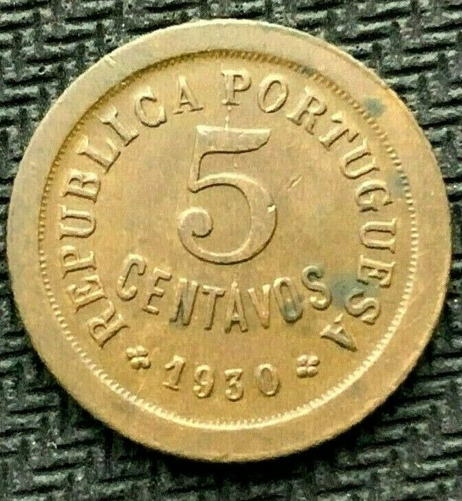 Read more about the article 1930 Cape Verde Islands 5 Centavos Coin AU   Portugal ( MINTAGE 1Million ) #C668