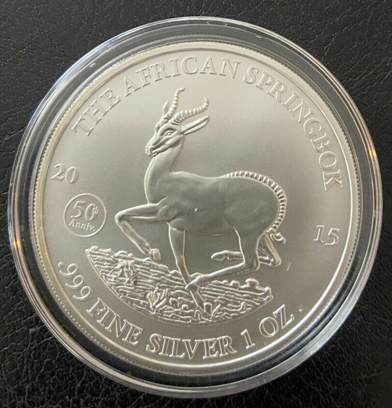 Read more about the article 2015 GABON SPRINGBOK SILVER COIN 1 oz .999 FINE 1000 FRANCS 50th Anniv. Privy