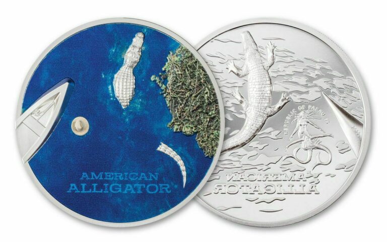 Read more about the article 2021 Palau American Alligator UHR 1 oz .999 Silver Proof Coin ~ Crocodile