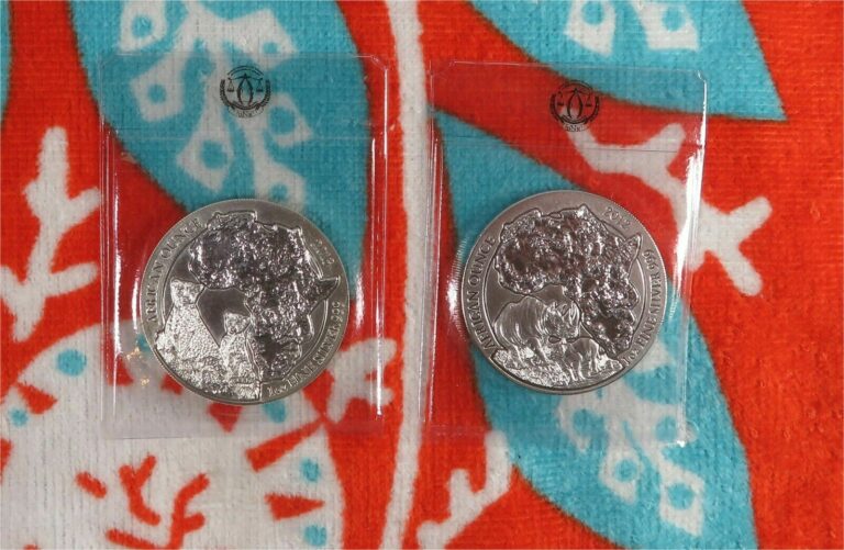 Read more about the article 2012 Rwanda Rhino and 2013 Cheetah African Wildlife 1 oz .999 Silver Coins Sealed