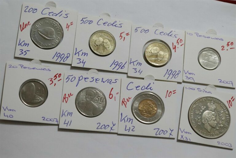 Read more about the article GHANA 8 COINS COLLECTION ALL HIGH GRADE B38 CM10 – 21