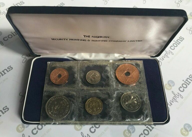 Read more about the article 1959 NIGERIA NIGERIAN PROOF 6 COIN SET BOXED