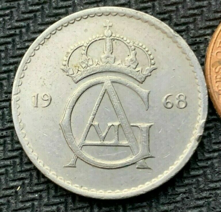 Read more about the article 1968 Sweden 50 Ore Coin AU    High Grade World Coin    #B936