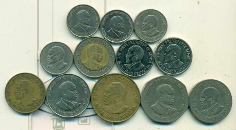 Read more about the article 12 DIFFERENT COINS from KENYA (10 TYPES/6 DENOMINATIONS/1968-2010)
