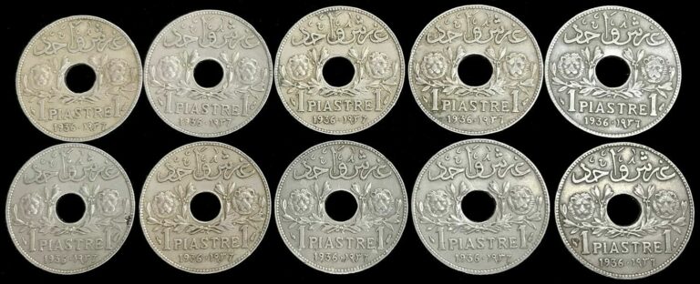 Read more about the article (10) 1936 LEBANON 1 PIASTRES FRENCH PROTECTORATE COIN COLLECTOR LOT PARIS MINT