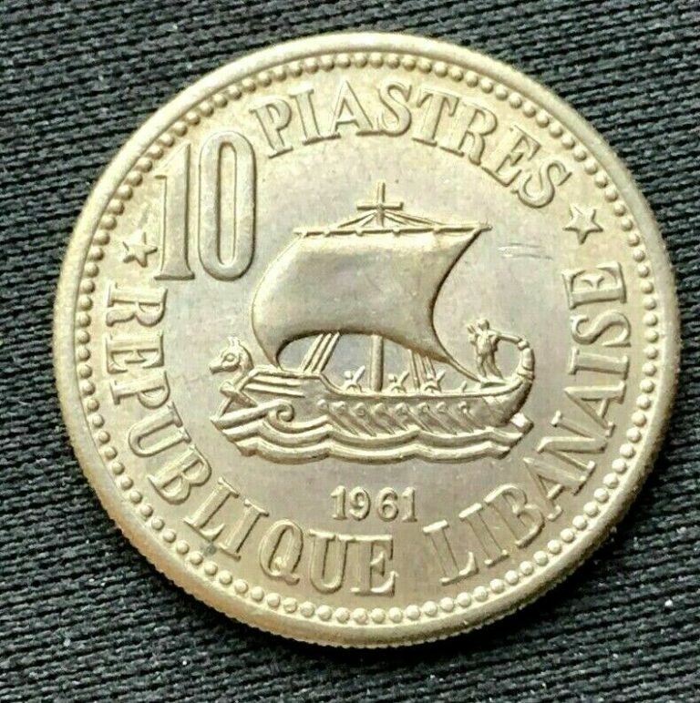 Read more about the article 1961 Lebanon 10 Qirush Coin UNC +   ( Mintage 7 Million )  World Coin    #C209