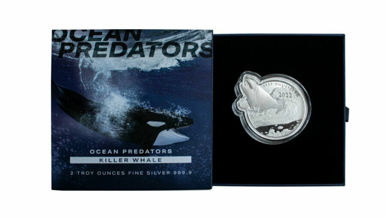 Read more about the article 2022 $5 Solomon Islands Ocean Predators Series Killer  Whale 2 oz Silver Coin