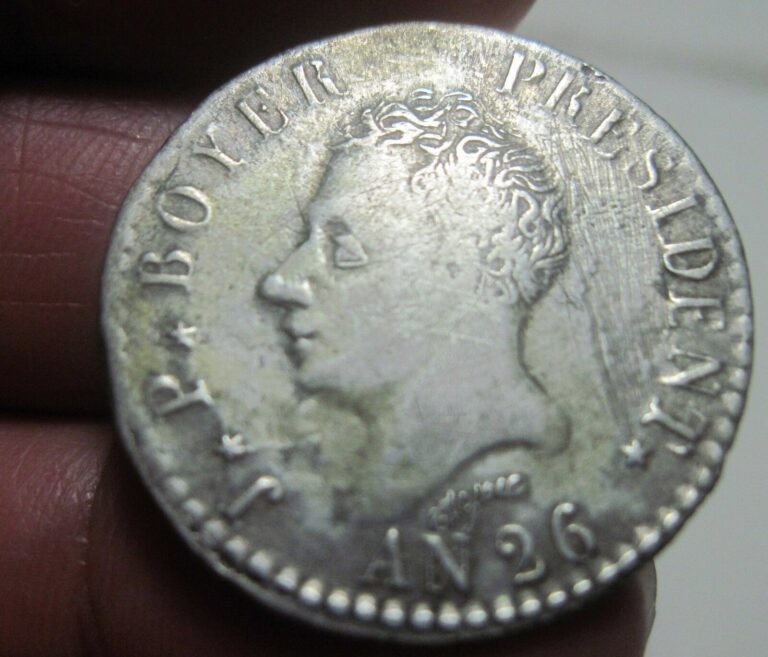 Read more about the article HAITI (1829 AN 26) 50 CENTIMES (SILVER) Haïti  République  BOYER – scarce type-