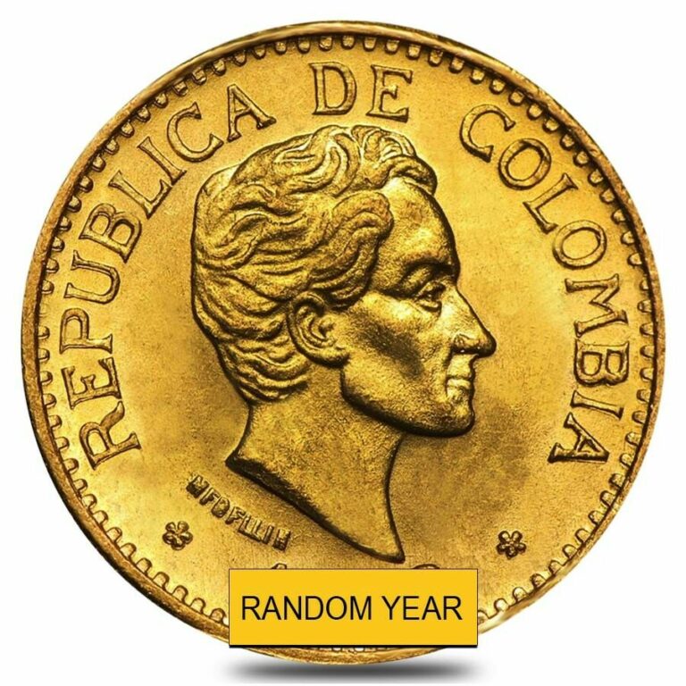 Read more about the article Sale Price – Colombia Gold 5 Pesos Coin Avg Circ AGW .2355 oz 1919-1930  Random