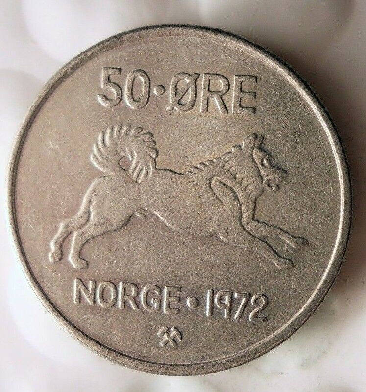 Read more about the article 1972 NORWAY 50 ORE – ELKHOUND SERIES – Excellent – FREE SHIPPING – Norway Bin A