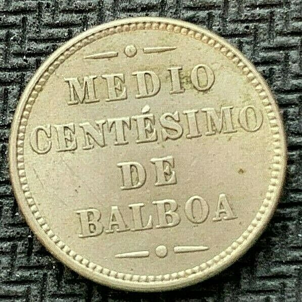 Read more about the article 1907 Panama 1/2 Centesimo Coin AU  ( 1 Million Minted Double Die Date )  #C1112