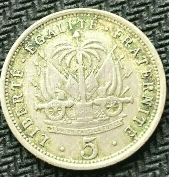 Read more about the article 1904 Haiti 5 Centimes Coin XF        World Coin  Copper nickel      #C687