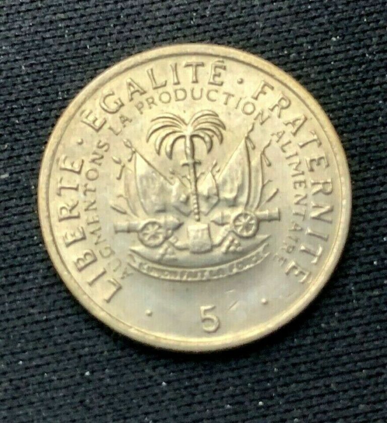 Read more about the article 1975 Haiti 5 Centimes coin XF +     World Coin  copper nickel    #K1296