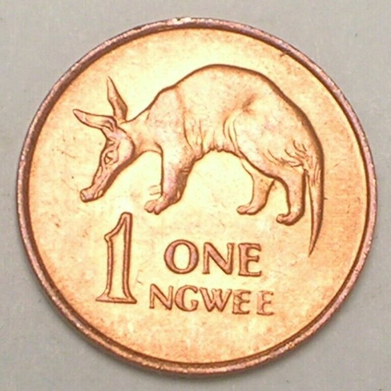 Read more about the article 1983 Zambia Zambian One 1 Ngwee Kuanda Aardvark Coin XF