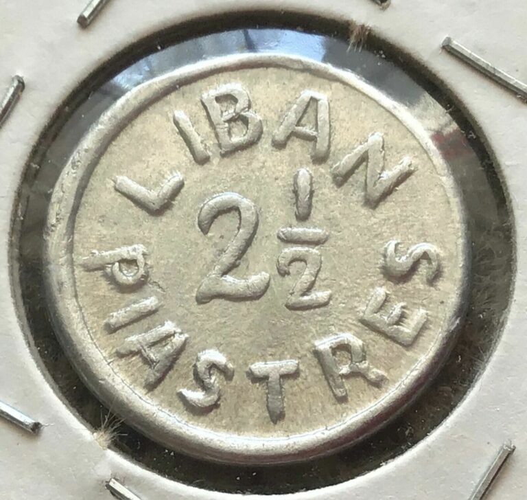 Read more about the article Lebanon 2 1/2 Piastres 1941 WW II  Km#13  لبنان