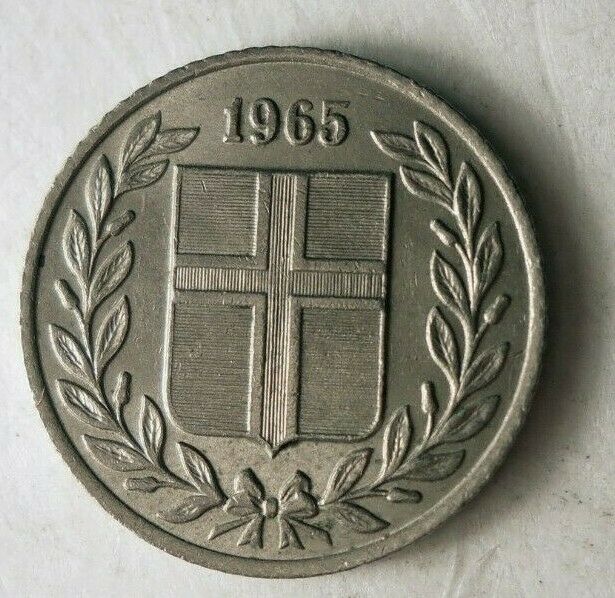 Read more about the article 1965 ICELAND 25 AURAR – Excellent Coin – FREE SHIPPING – Iceland Bin A