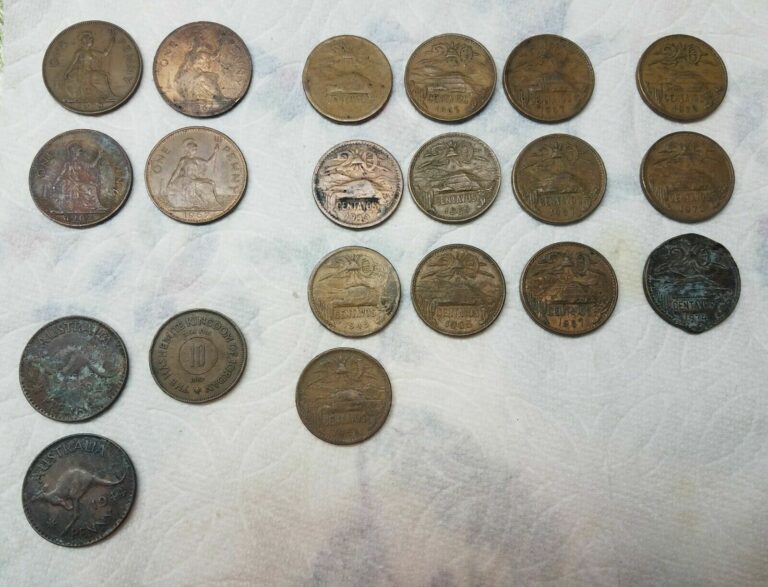 Read more about the article Old Foreign Coins Lot Mexico Great Britain Australia Jordan