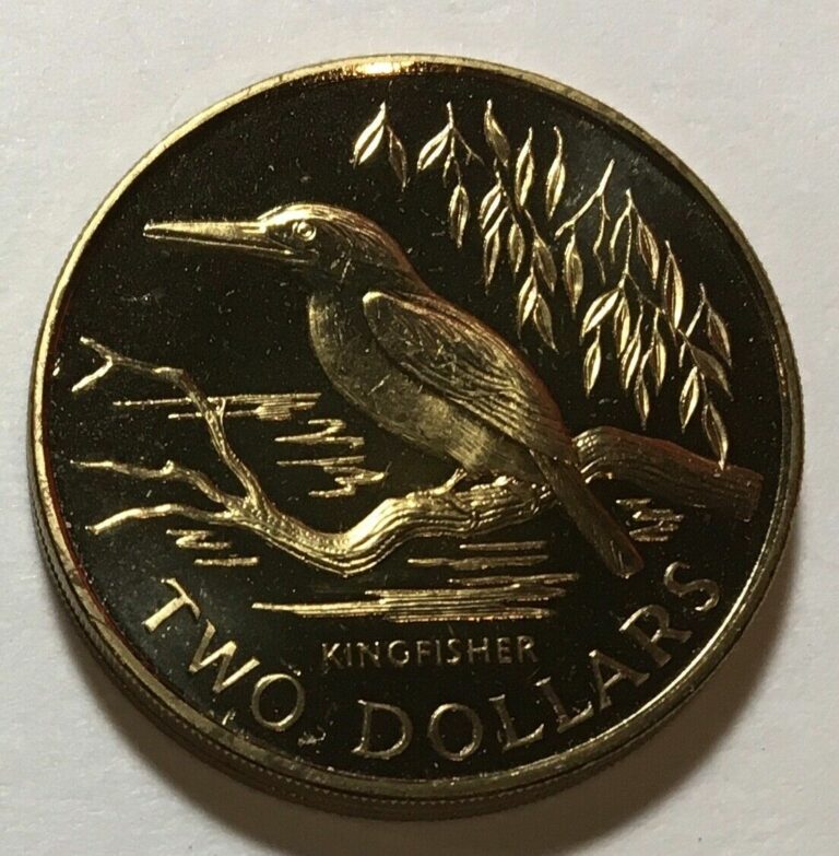 Read more about the article New Zealand $2.00 Two Dollars 1993 – Kingfisher Bird – Brilliant Uncirculated