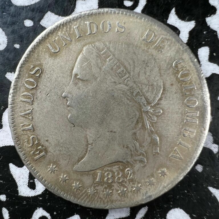 Read more about the article 1882 Colombia Bogota 50 Centavos Lot#W1000 Silver! Scarce!