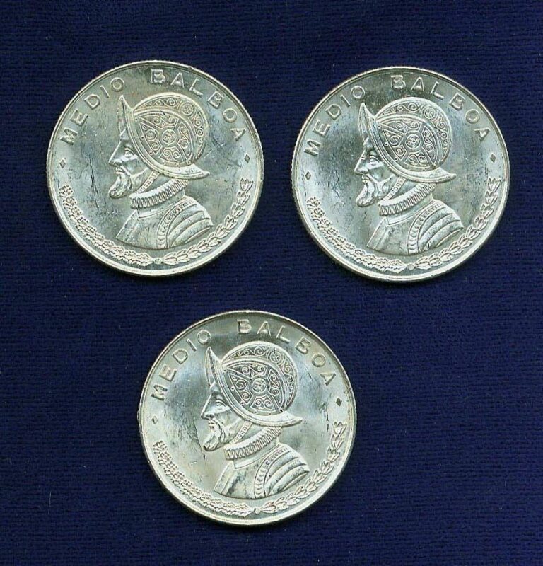 Read more about the article PANAMA  1961  1/2 BALBOA SILVER COINS  BRILLIANT UNCIRCULATED LOT OF (3)