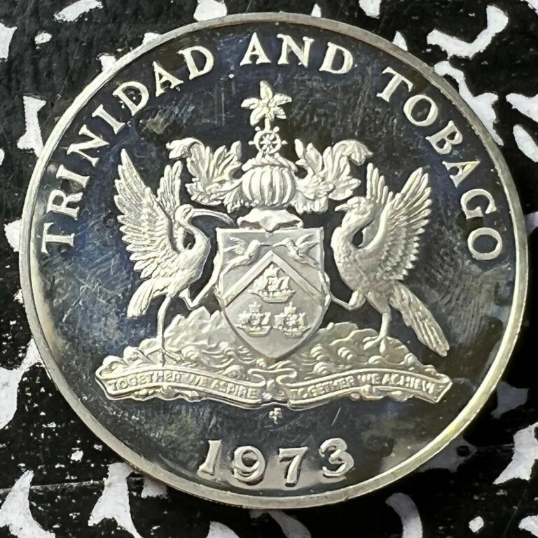 Read more about the article 1973 Trinidad and Tobago 5 Dollars Lot#W1066 Large Silver Coin! Proof!