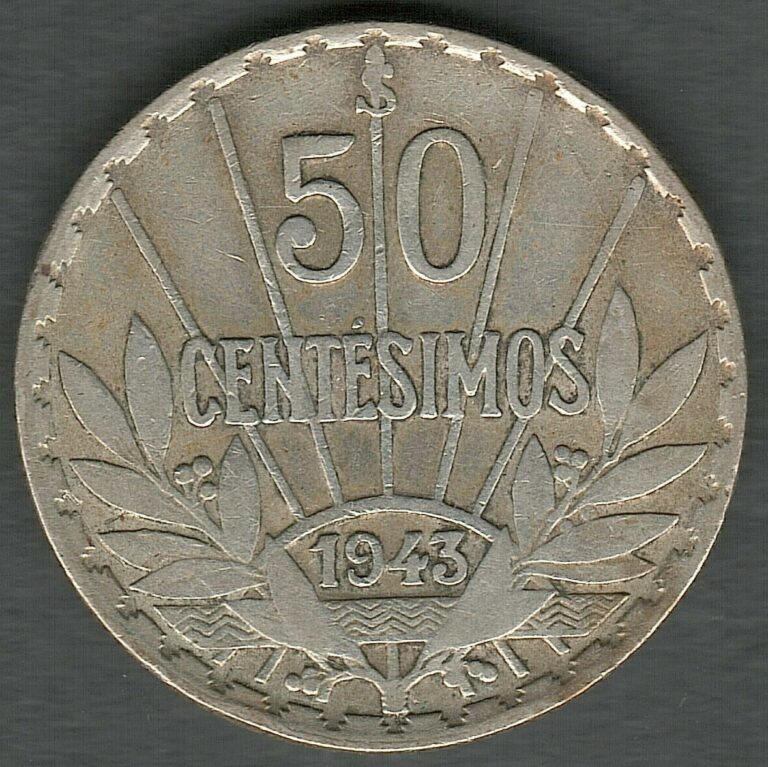 Read more about the article URUGUAY 50 Centesimos 1943   High Grade Silver coin      coins (0122)