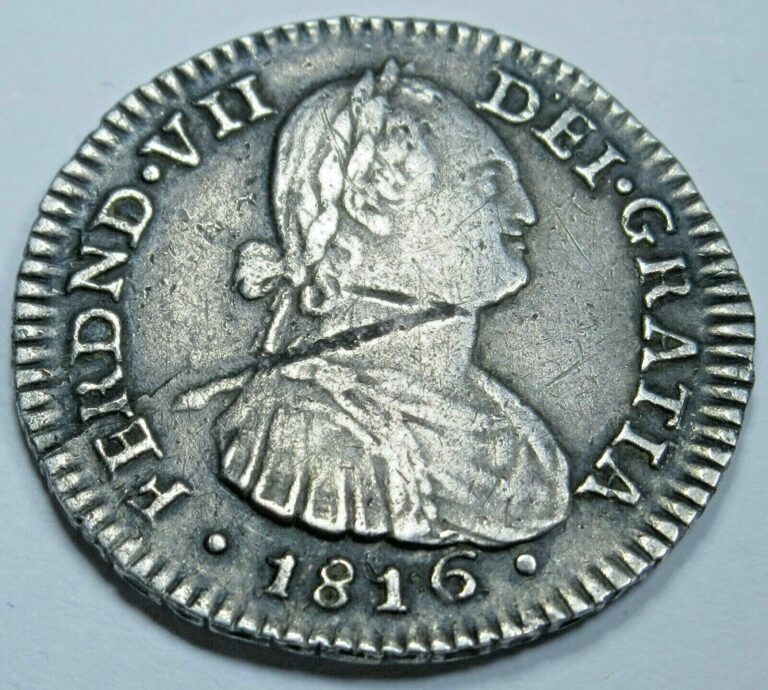 Read more about the article 1816 NR FJ Colombia Silver 1 Reales Antique Nuevo Reno Spanish Old Colonial Coin