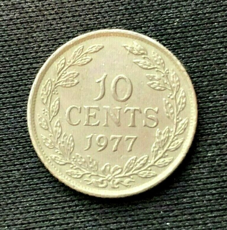 Read more about the article 1977 Liberia 10 Cents Coin XF +      World Coin Copper Nickel      #K1667