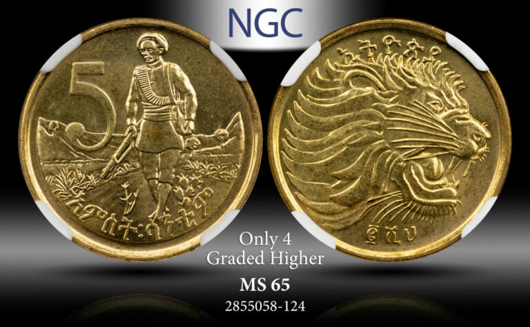 Read more about the article EE2008(2016) ETHIOPIA 5 SANTEEM NGC MS 65 ONLY 4 GRADED HIGHER