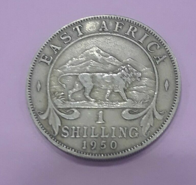 Read more about the article 1950 BRITISH EAST AFRICA 1  LION SHILLING  KING GEORGE VI KM 31