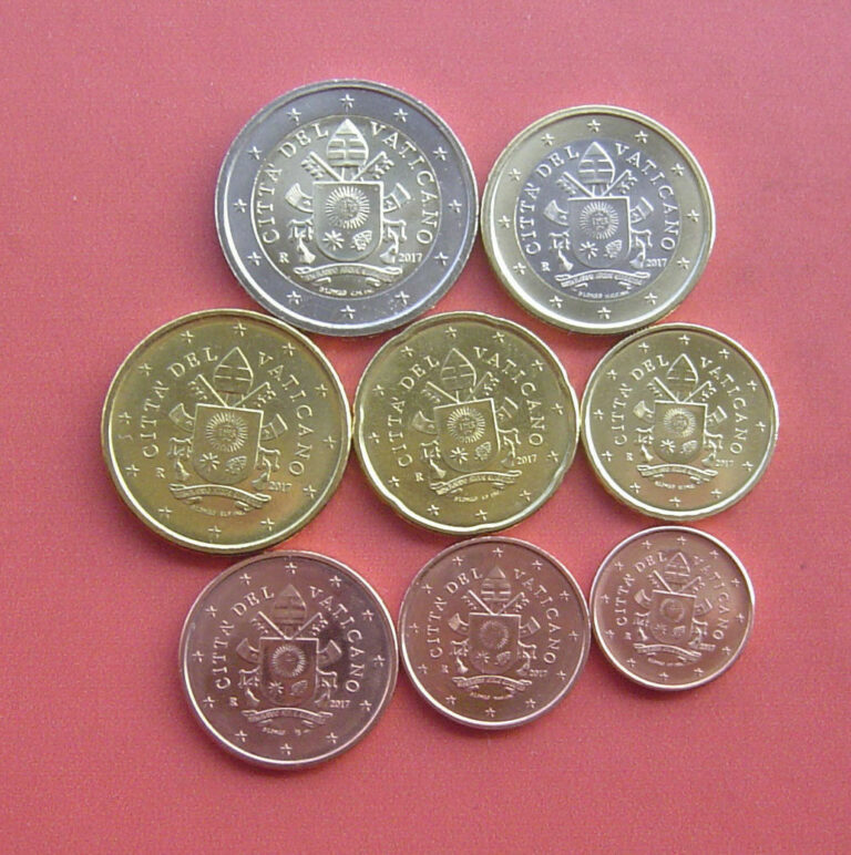 Read more about the article Vatican City 2017 Pope Francis coat of arms 1 Cent – 2 Euro 8 Coins Set UNC