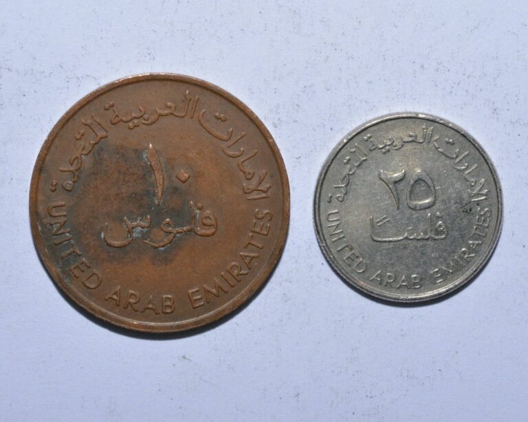 Read more about the article United Arab Emirates 10/25 Fils Coins x2 – 1973?/2005? – Free Shipping Within US