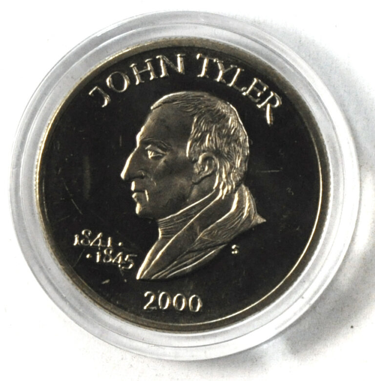 Read more about the article 2000 S Liberia $5 Five Dollars Copper Nickel Coin Gem Unc John Tyler