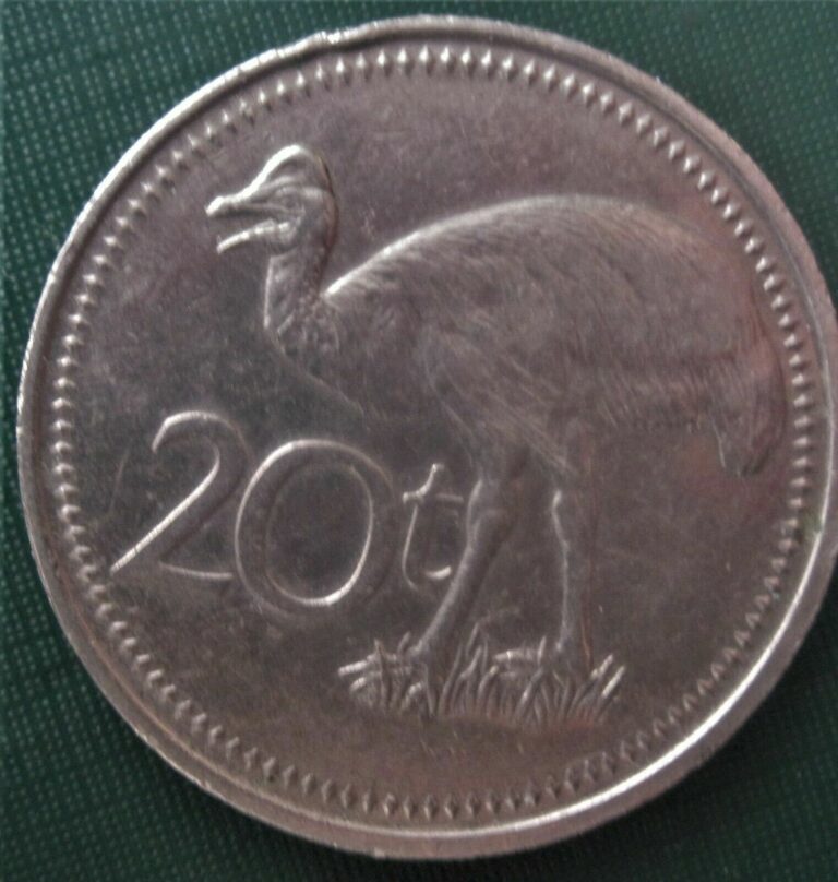 Read more about the article PAPUA NEW GUINEA 1987 Twenty Toea 2 0 Dollar NON MAGNETIC Cassowary 1 Coin