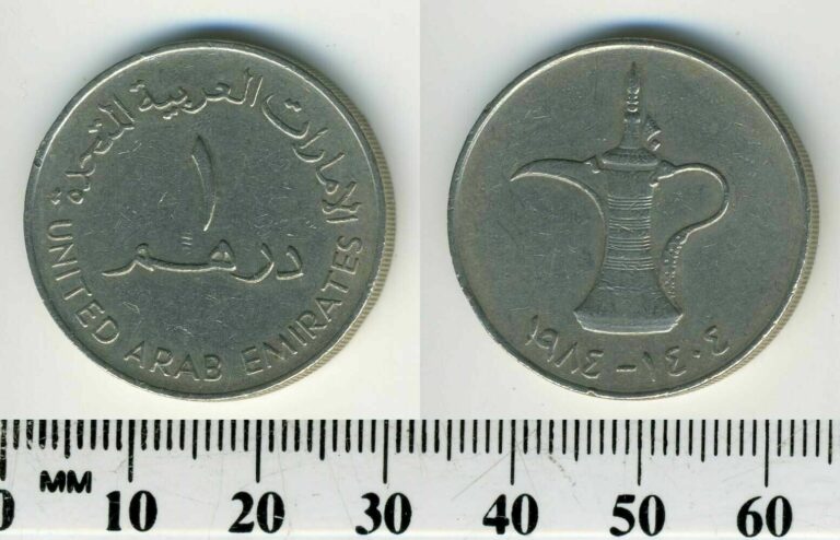 Read more about the article United Arab Emirates 1984 (1404) – 1 Dirham Copper-Nickel Coin – Jug