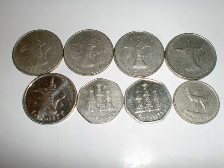 Read more about the article – UNITED ARAB EMIRATES(UAE) – 8  OLD and NEW COINS – BIG and HEAVY -1989-2013 # 7AR