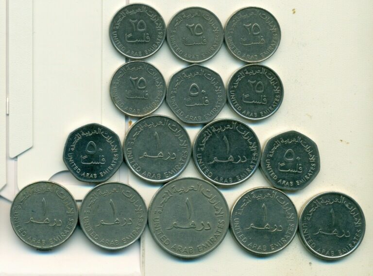 Read more about the article 15 DIFFERENT COINS. from the UNITED ARAB EMIRATES (4 DIFFERENT TYPES)..Lot #3