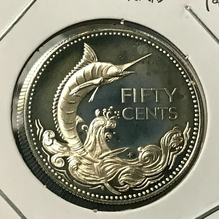 Read more about the article 1974 BAHAMAS SILVER 50 CENTS MARLIN PROOF BRILLIANT UNCIRCULATED
