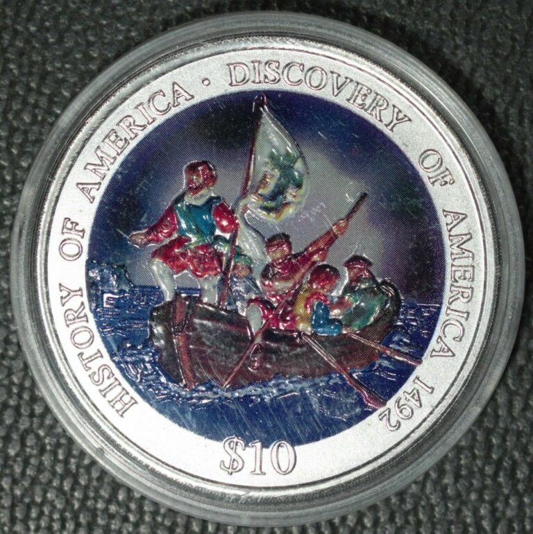Read more about the article 2007 Liberia Silver 10 Dollar coin. History of America  Colorized