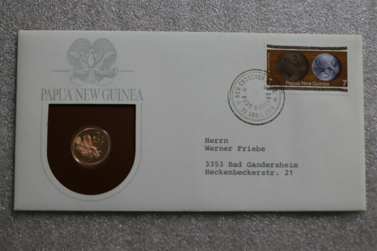 Read more about the article PAPUA NEW GUINEA 2 TOEA 1975 PROOF COIN COVER B39 #465