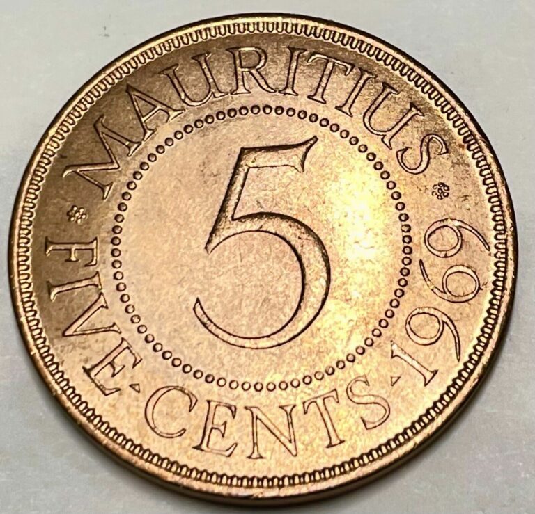 Read more about the article 1969  MAURITIUS  5 CENTS COIN UNC  KM#34  ITEM#47