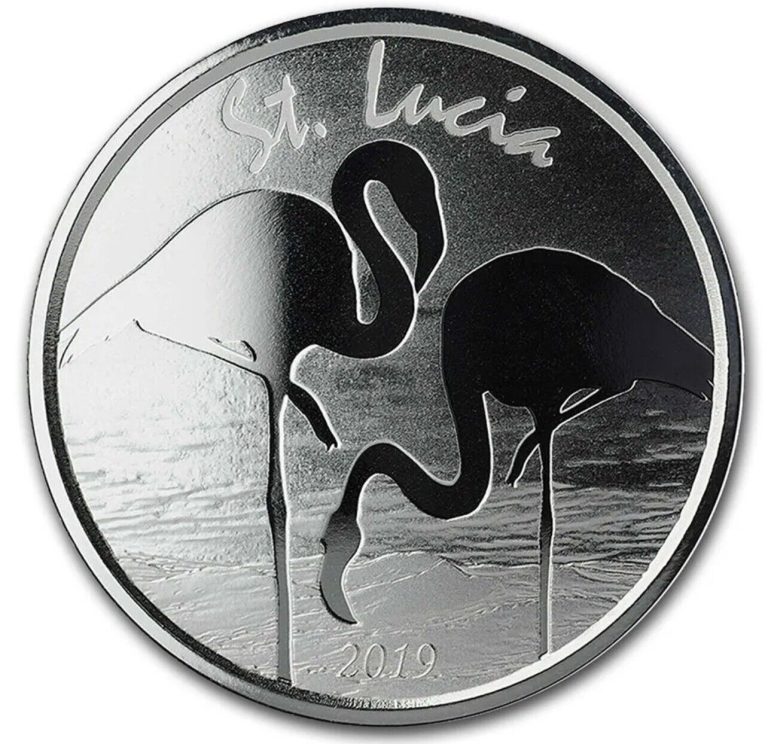 Read more about the article 2019 St. Lucia 1 oz Silver Pink Flamingo BU In Capsule