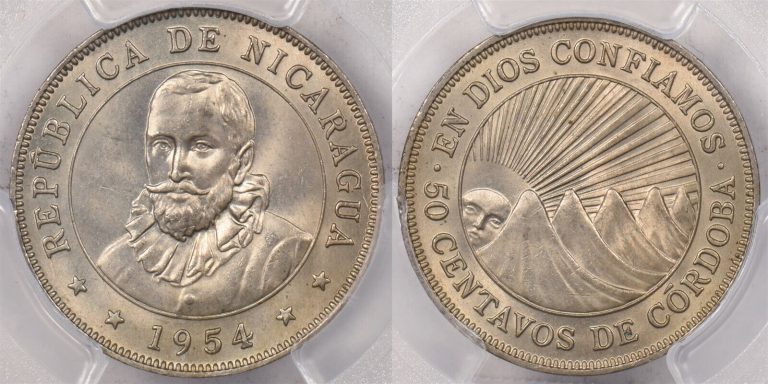 Read more about the article Nicaragua 1954 50 Centavos PCGS MS 65 KM-19.1 PI0162 combine shipping