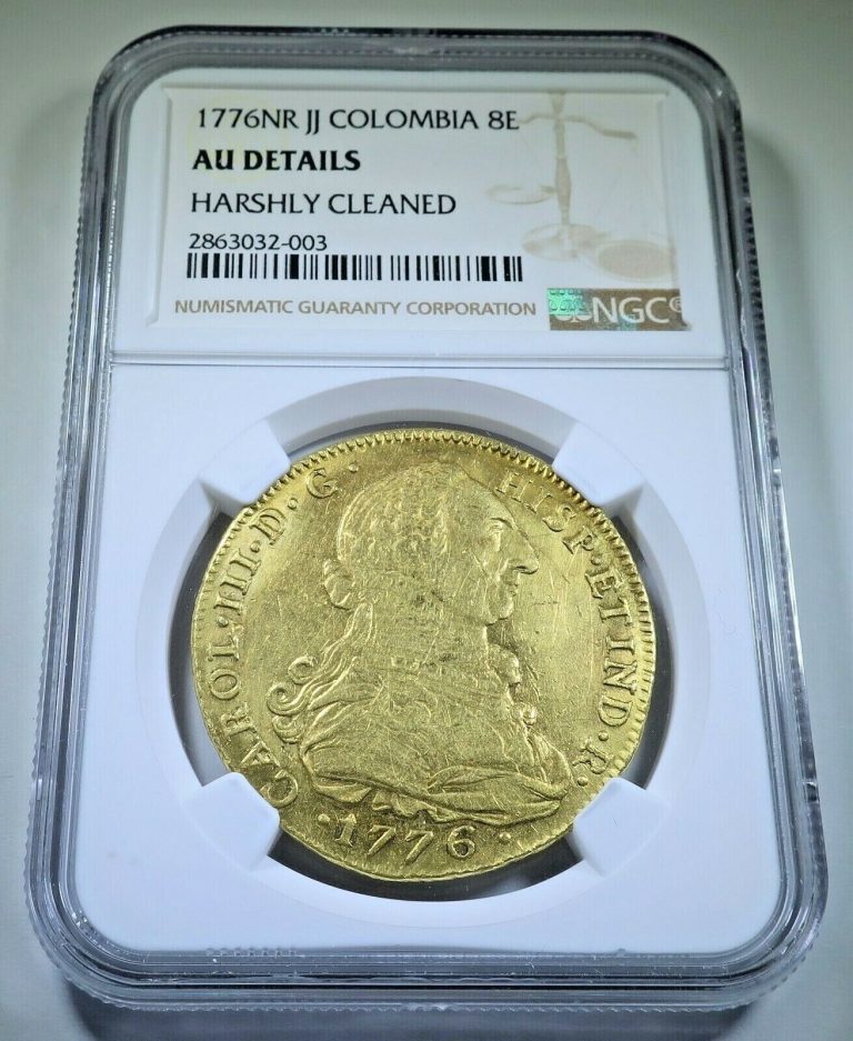 Read more about the article NGC 1776 Spanish Colombia Gold 8 Escudo Doubloon Antique 1700’s US Colonial Coin