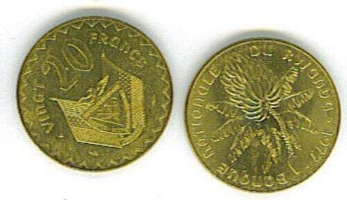 Read more about the article RWANDA 4-PIECE UNCIRC. VINTAGE COIN SET  1 TO 20 FRANCS