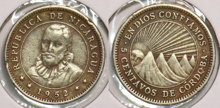 Read more about the article Nicaragua 1952 5 Centavos 199038 combine shipping