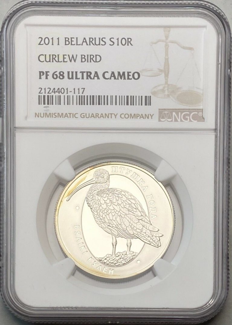 Read more about the article 2011 BELARUS SILVER 10 ROUBLES CURLEW BIRD NGC PF 68 ULTRA CAMEO ONLY 5 HIGHER