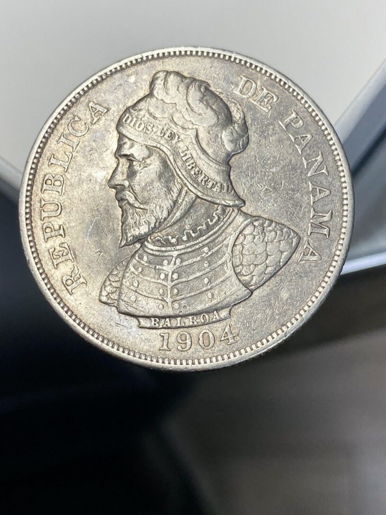 Read more about the article 1904 Panama 50 Centesimos 90% Silver Dollar coin KM5