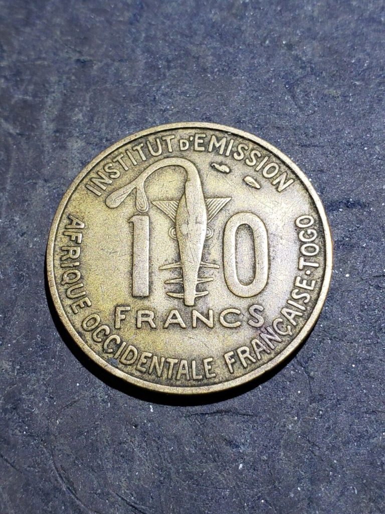 Read more about the article 1957 French West Africa 10 CFA Francs (Togo) Coin  #jan