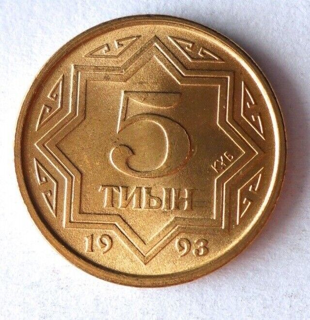 Read more about the article 1993 KAZAKHSTAN 5 TYIN – AU/UNC – Great Coin – Free Ship – Bin #600